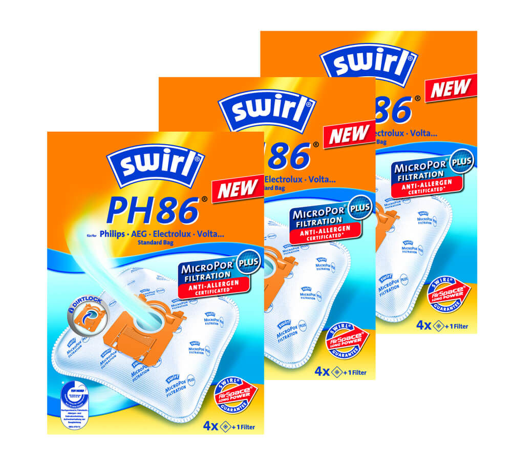 Image of Swirl 3x PH 86 MicroPor AirSpace Staubsaugerbeutel bei nettoshop.ch