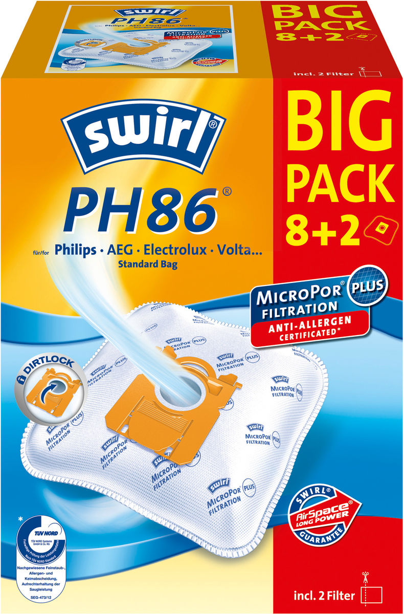 Image of Swirl PH86 MicroPor AirSpace 10er Pack Staubsaugerbeutel bei nettoshop.ch