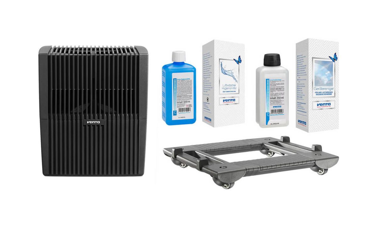 Image of VENTA LW25 Anthrazit + Hygienemittel, Reinigungsmittel + Rollwagen Set bei nettoshop.ch