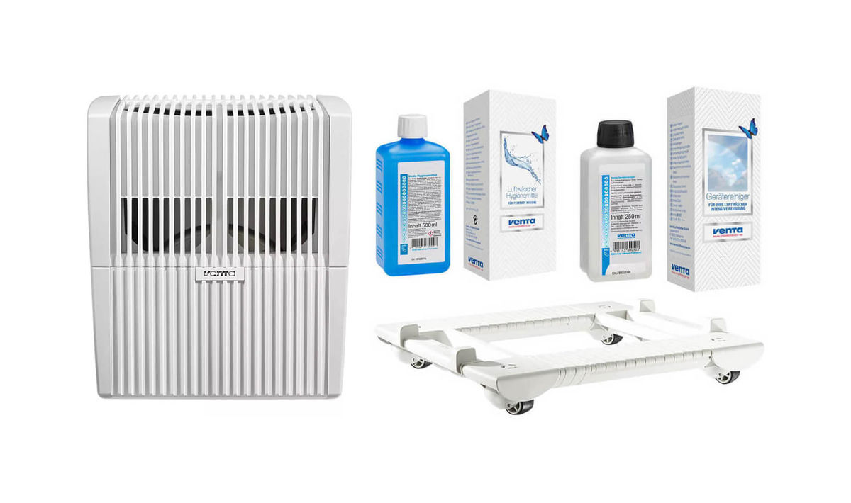 Image of VENTA LW25 Weiss + Hygienemittel, Reinigungsmittel + Rollwagen Set bei nettoshop.ch