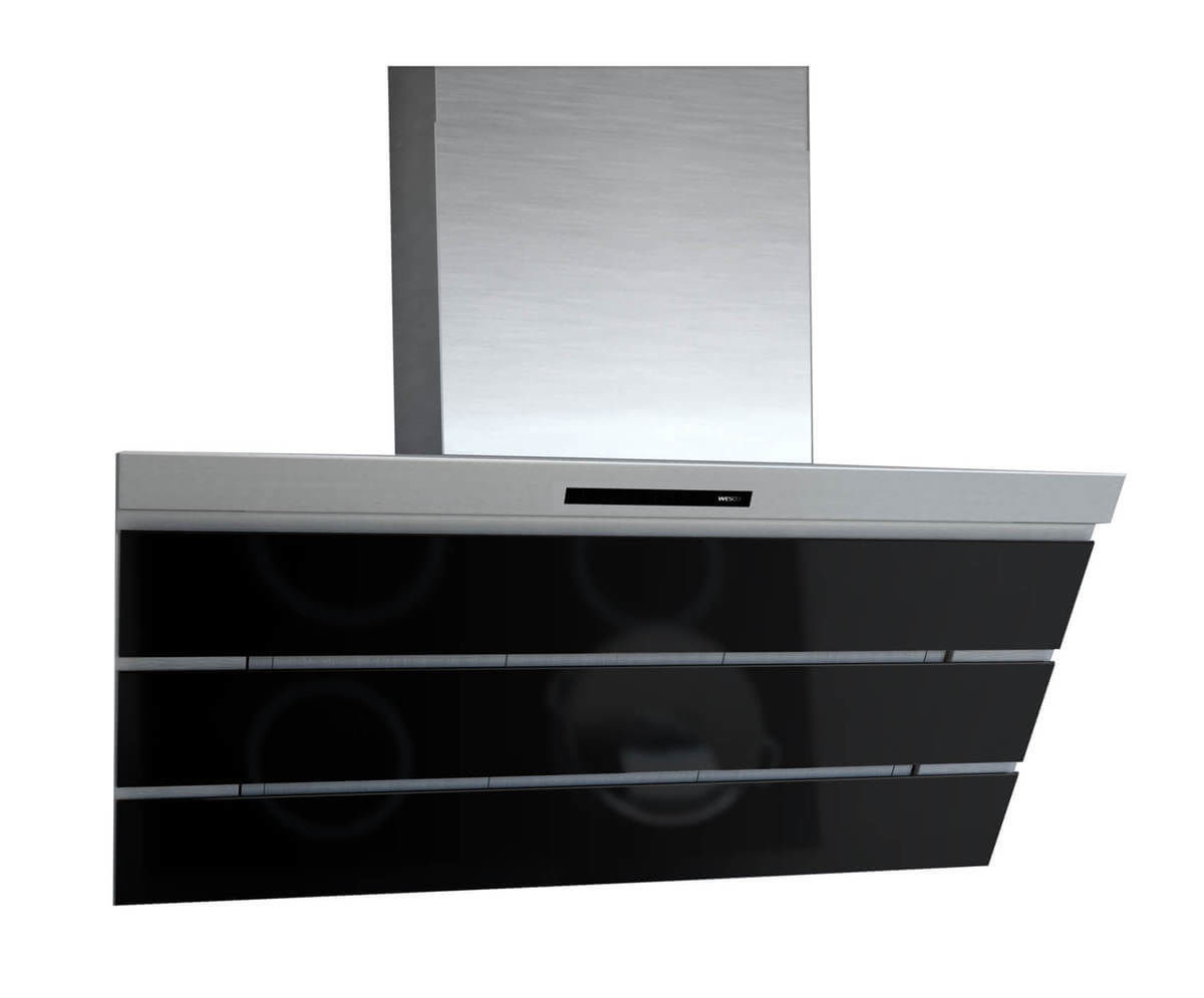 Image of Wesco WHE virago 80 Dunstabzugshaube Edelstahl Umluft Glas Schwarz bei nettoshop.ch