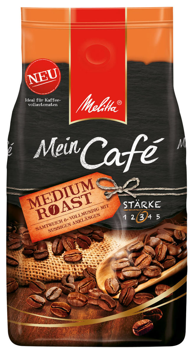 Image of Melitta Mein Café Medium Roast 1 Kg Bohnen Kaffee bei nettoshop.ch