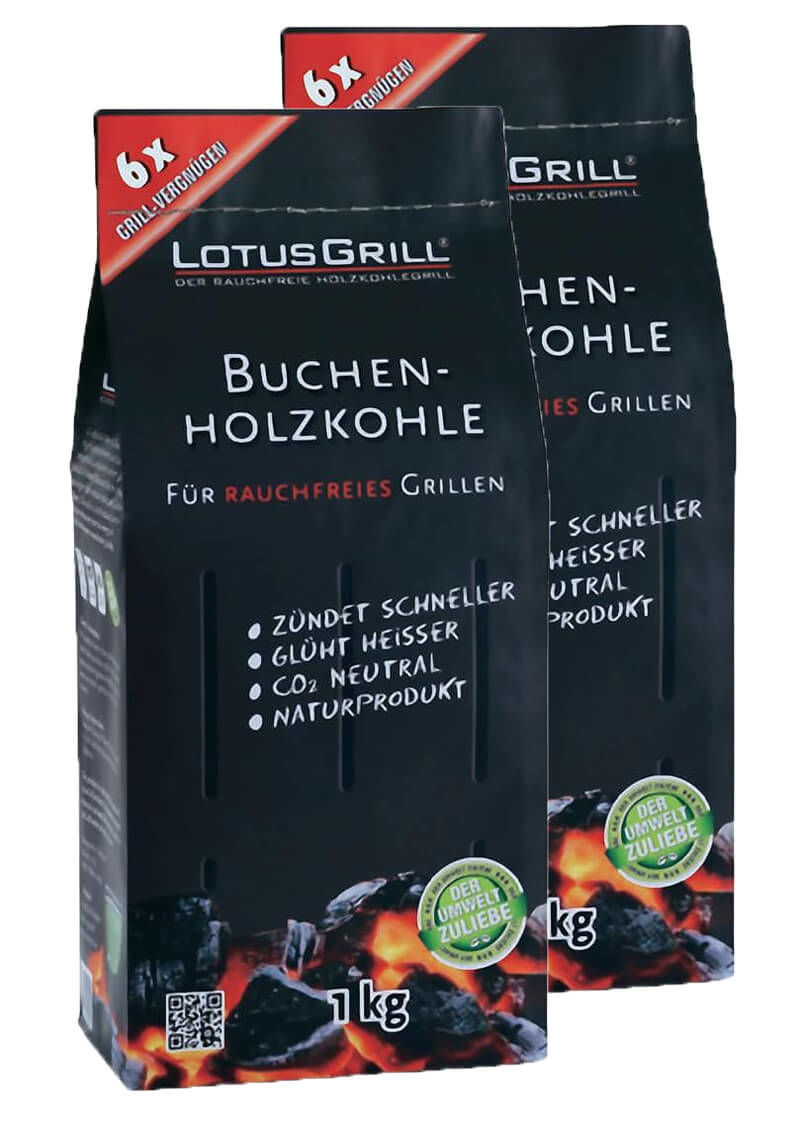 Image of LotusGrill Holzkohle Buche 2x 1kg Set Grill Zubehör bei nettoshop.ch