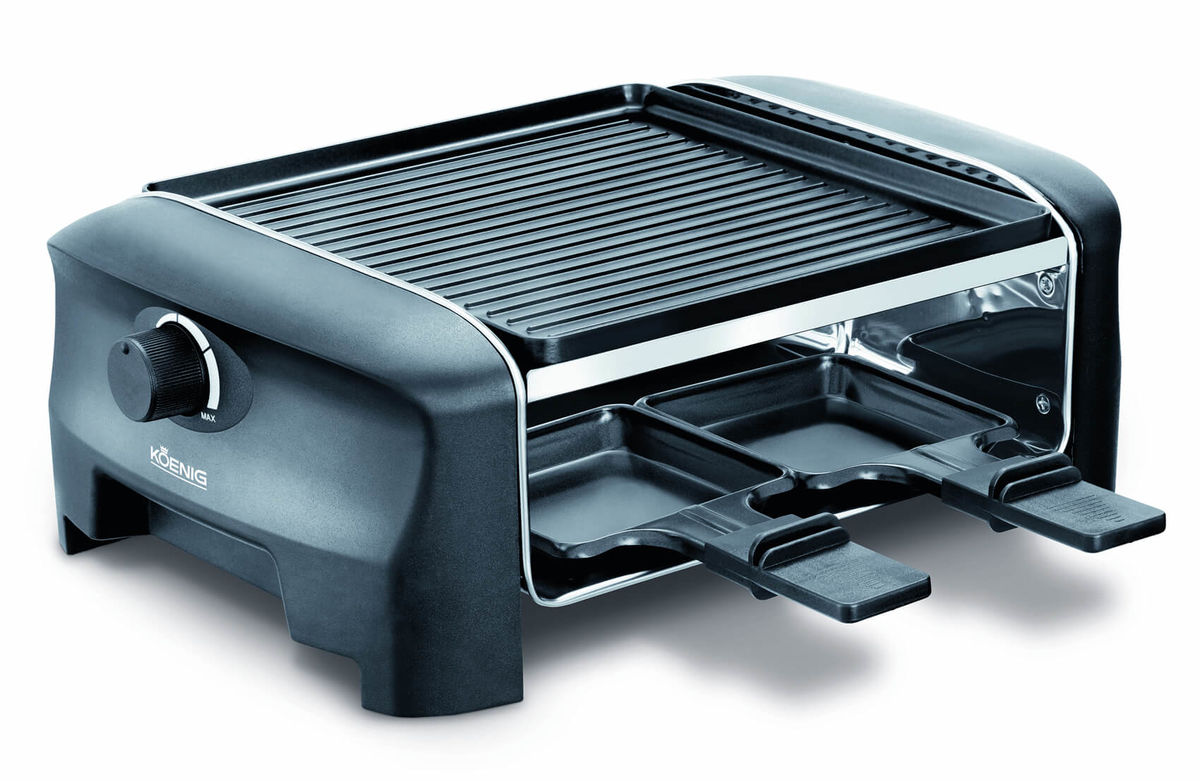 Image of KOENIG Raclette Gourmet Grill und Stein, 4er Raclettegrill bei nettoshop.ch