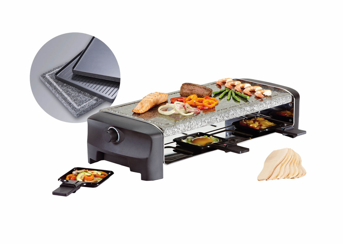 Image of KOENIG Raclette Gourmet Grill und Stein, 8er Raclettegrill bei nettoshop.ch