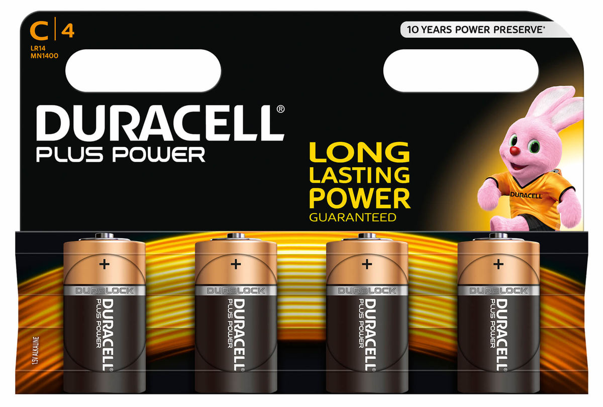 Image of Duracell Plus Power MN1400 C / LR14 4 Stück Batterien bei nettoshop.ch