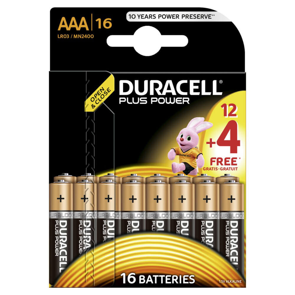 Image of Duracell Plus Power MN2400 / AAA / LR03 12+4 Stück Batterien bei nettoshop.ch