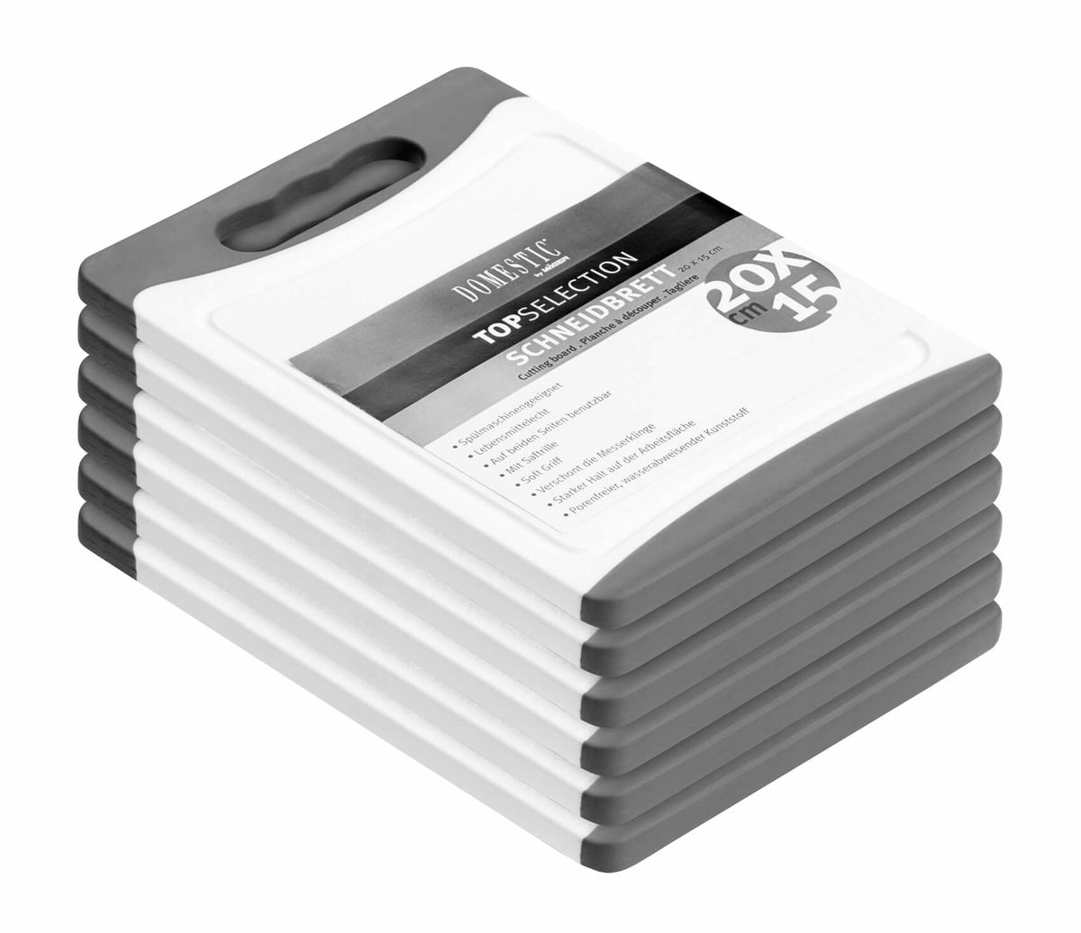 Image of Mäser Schneidbrett-Set 6-tlg., 20 x 15 cm, silber bei nettoshop.ch