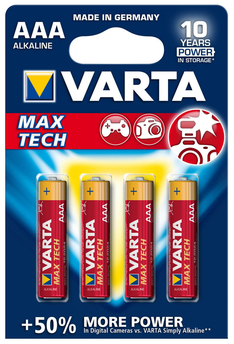 Image of Varta Max Tech / AAA / LR03 / 4 Stück Batterien bei nettoshop.ch