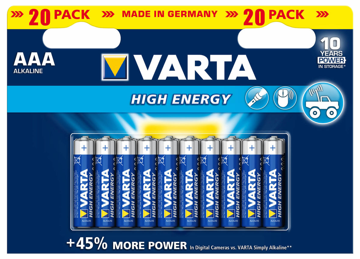 Image of Varta High Energy / AAA / LR03 20 Stück Batterien bei nettoshop.ch