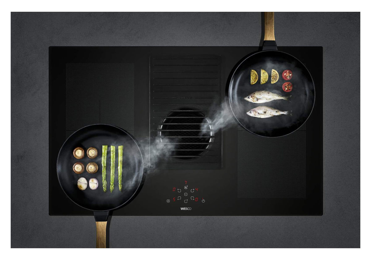 Image of Wesco WKA 88 Piana Kochfeld mit integriertem Dunstabzug Umluft schwarz bei nettoshop.ch