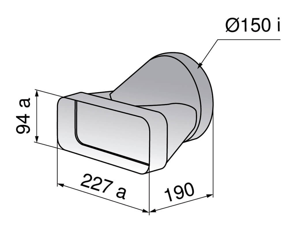 Image of V-ZUG 1012782 Übergangsstück Flachkanal bei nettoshop.ch