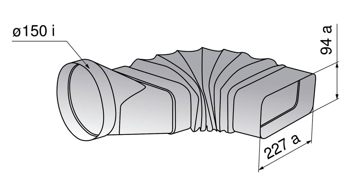 Image of V-ZUG 1012787 Flexbogen rund auf flach Umlenkung und Drehung bis 180° bei nettoshop.ch
