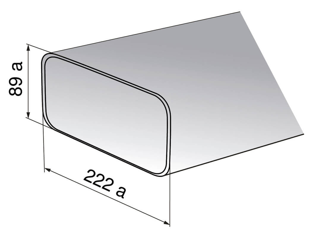 Image of V-ZUG 1012780 Flachkanal (Breite 222 / Höhe 89 mm), Länge 1000 mm bei nettoshop.ch