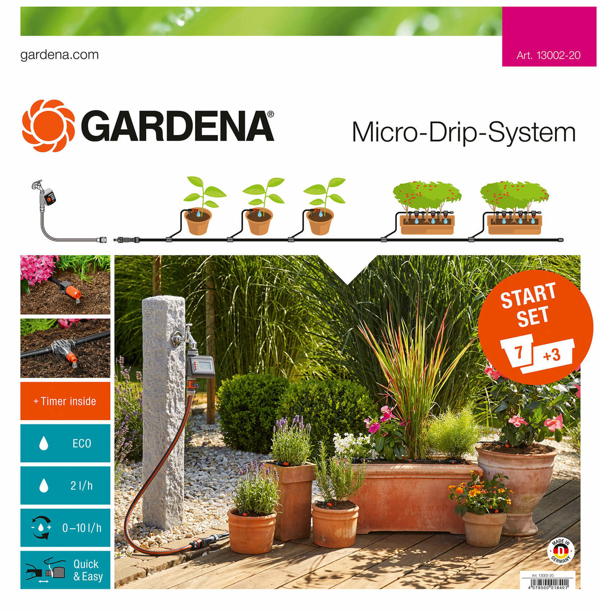 Image of Gardena Micro-Drip-System Start-Set Pflanztöpfe M automatisch bei nettoshop.ch