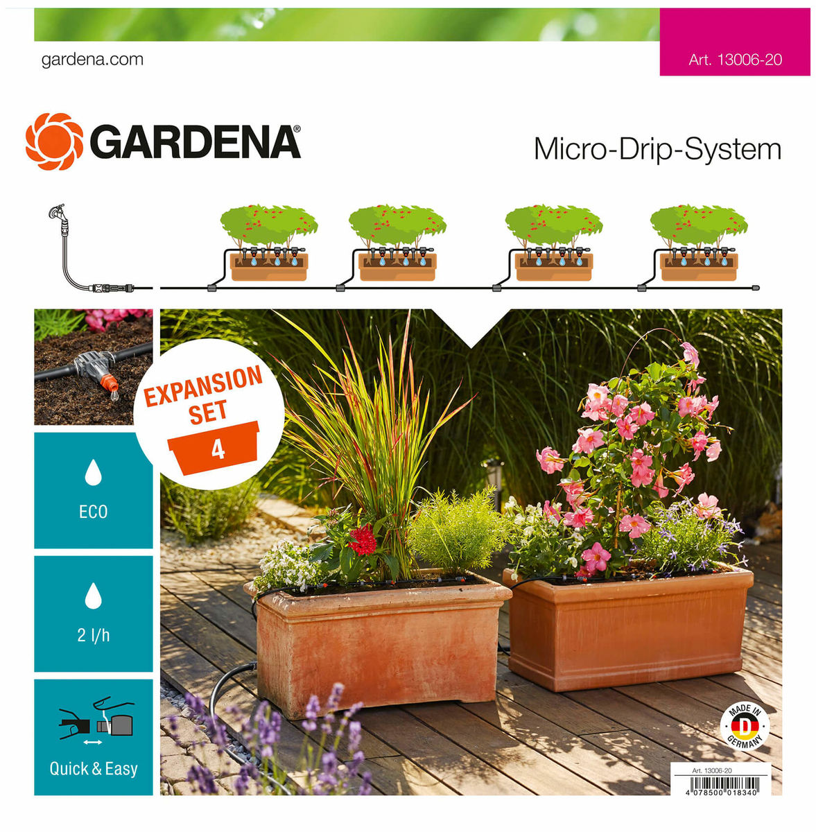 Image of Gardena Micro-Drip-System Erweiterungsset Pflanztröge bei nettoshop.ch
