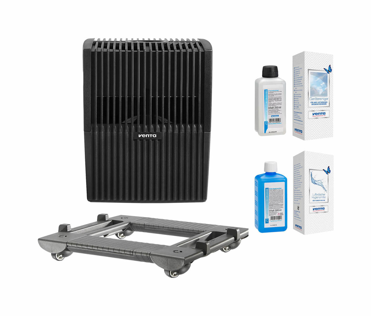 Image of VENTA LW25 Comfort Plus schwarz + Hygiene-/Reinigungsmittel/ Rollwagen bei nettoshop.ch