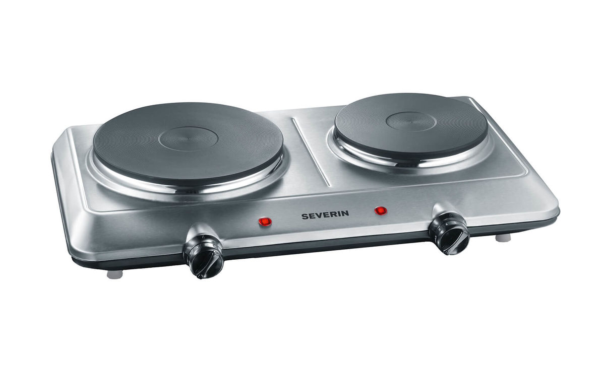 Image of Severin DK1014 Doppelkochplatte Edelstahl-schwarz bei nettoshop.ch
