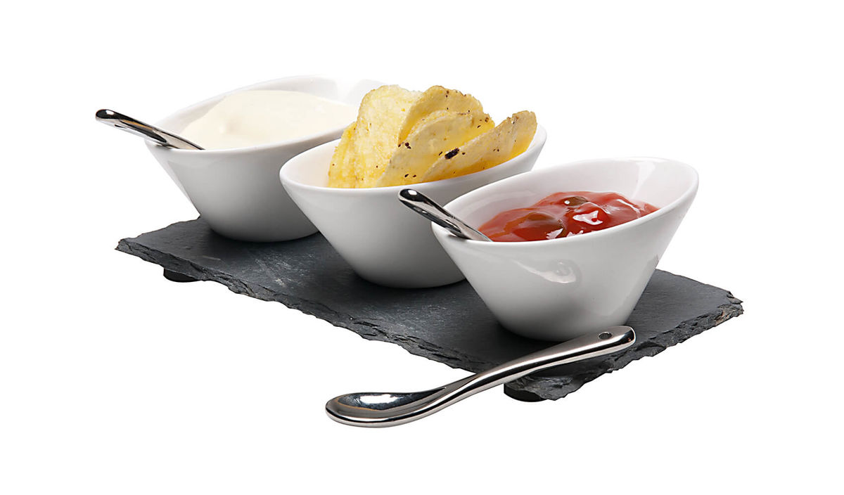 Image of Nouvel Schieferplatte mit 3 Dip Schalen bei nettoshop.ch