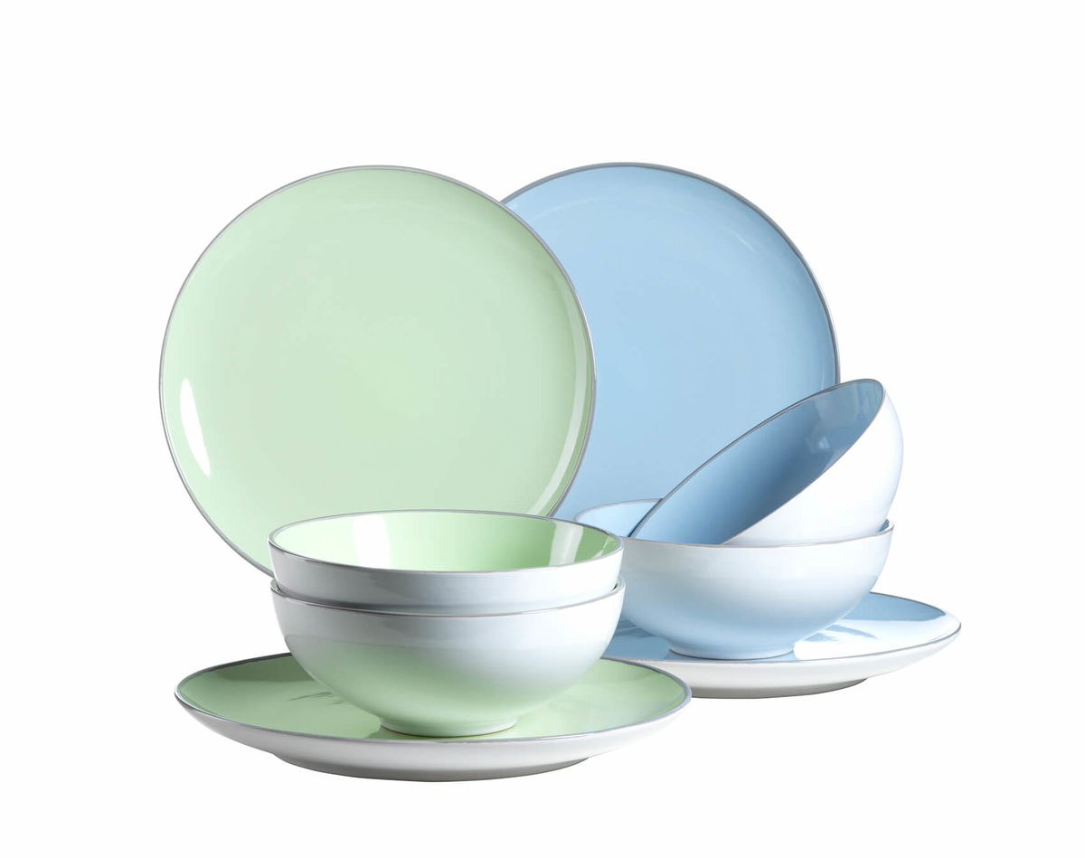 Image of Mäser Maila Teller Set 8-tlg grün / blau bei nettoshop.ch