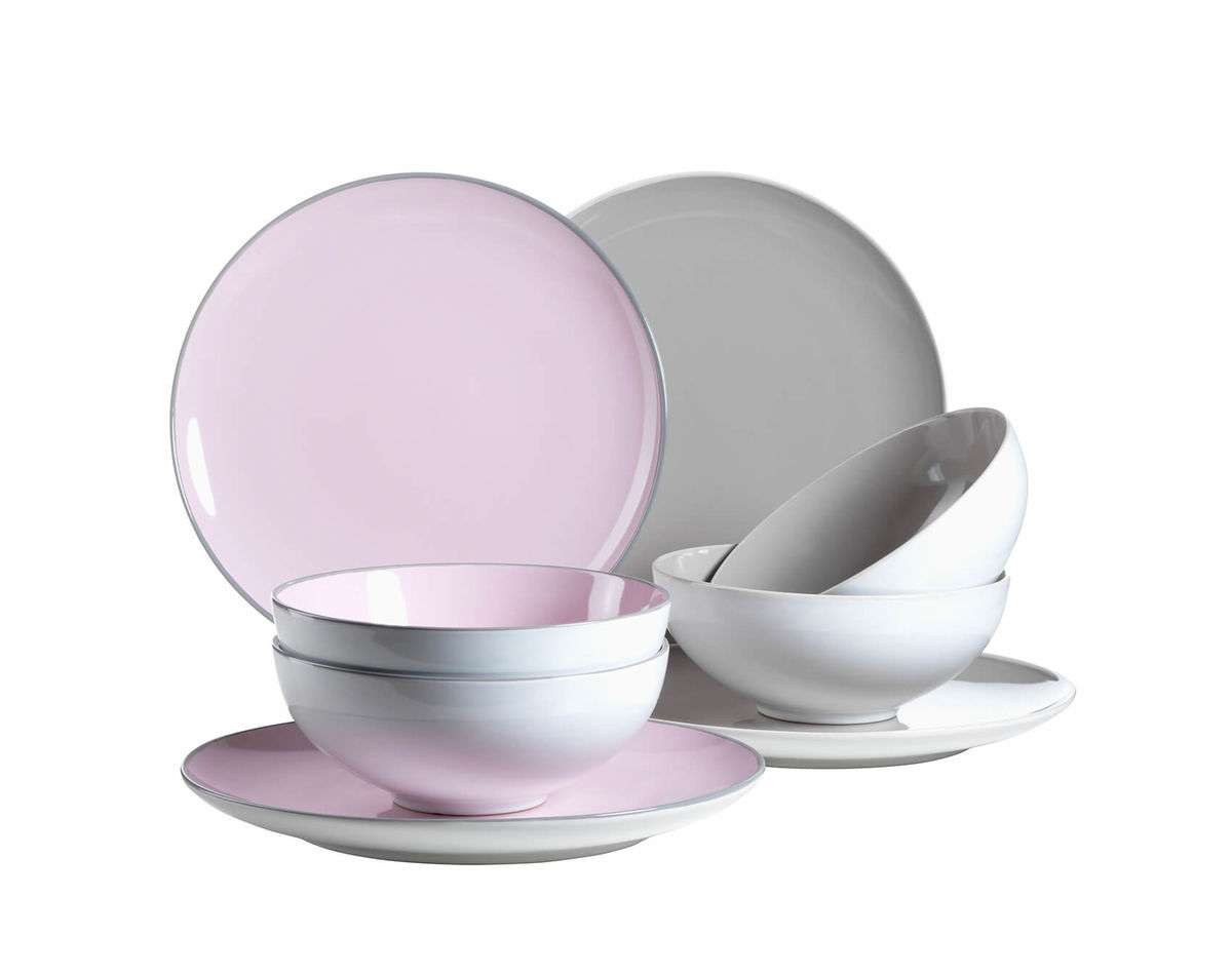 Image of Mäser Maila Teller Set 8-tlg rosa / grau bei nettoshop.ch