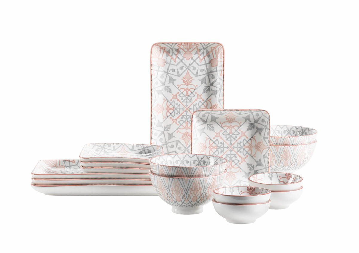 Image of Mäser Nantes Snacking-Set rosa / weiss bei nettoshop.ch