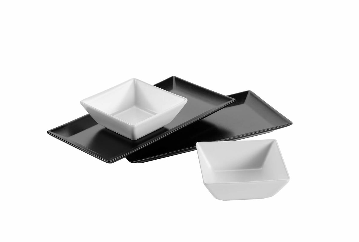 Image of Mäser Manhattan City Schale / Platten Set weiss/schwarz bei nettoshop.ch