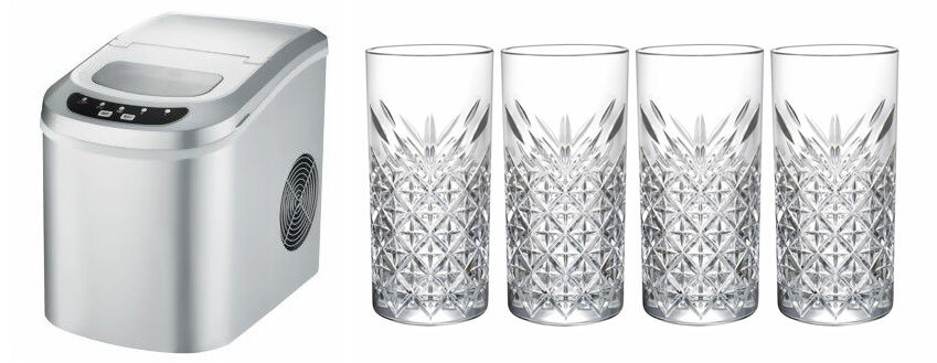 Image of Kibernetik Fregado 12A Eiswürfelmaschine inkl. Mäser Longdrink-Gläser bei nettoshop.ch