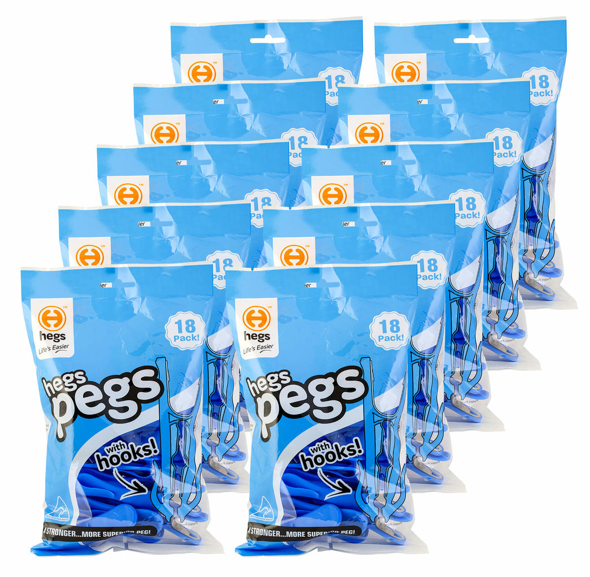 Image of Stewi Hegs Pegs Wäscheklammern 10 x 18Stk. Zubehör Set bei nettoshop.ch