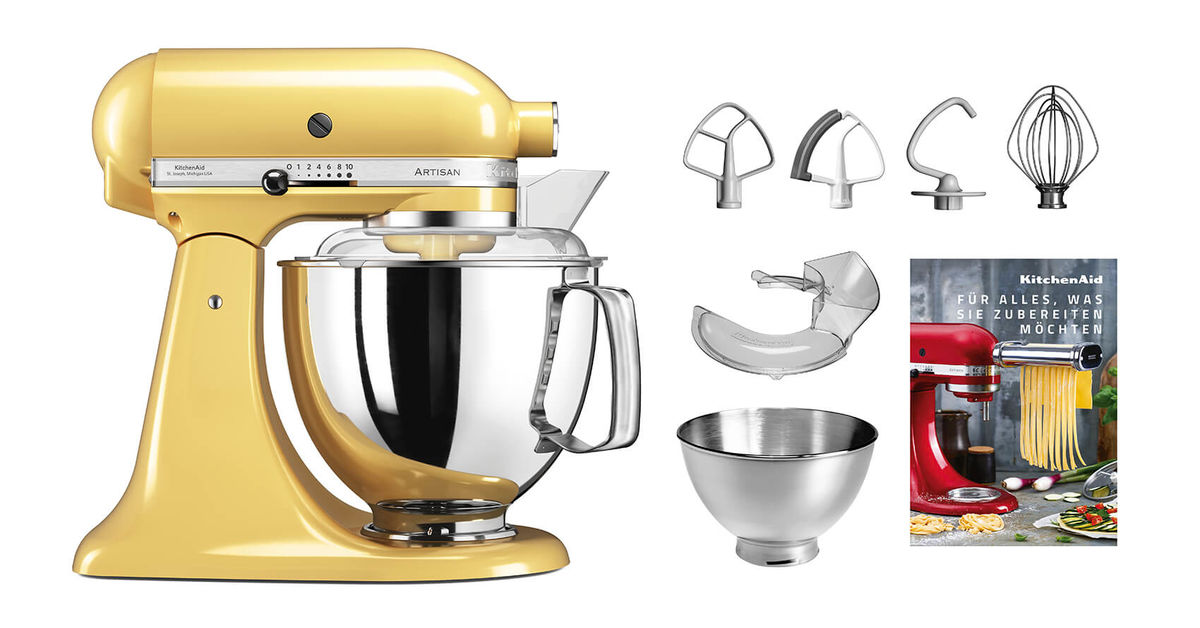 Image of KitchenAid Artisan KSM200 Küchenmaschine Swiss Edition pastellgelb bei nettoshop.ch