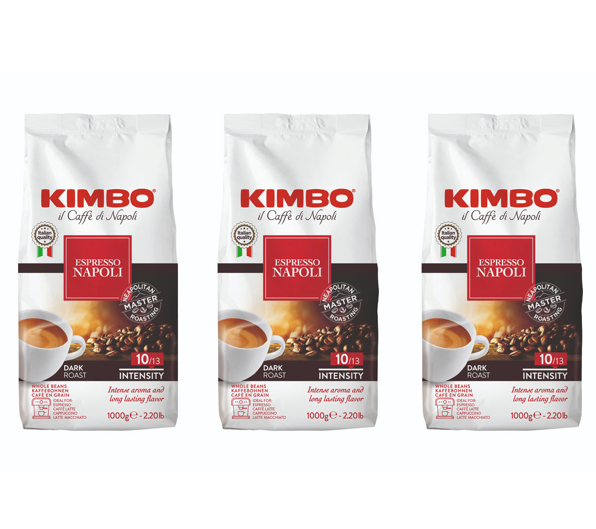 Image of Kimbo 3x Espresso Napoletano 1000g Kaffee Bohnen bei nettoshop.ch