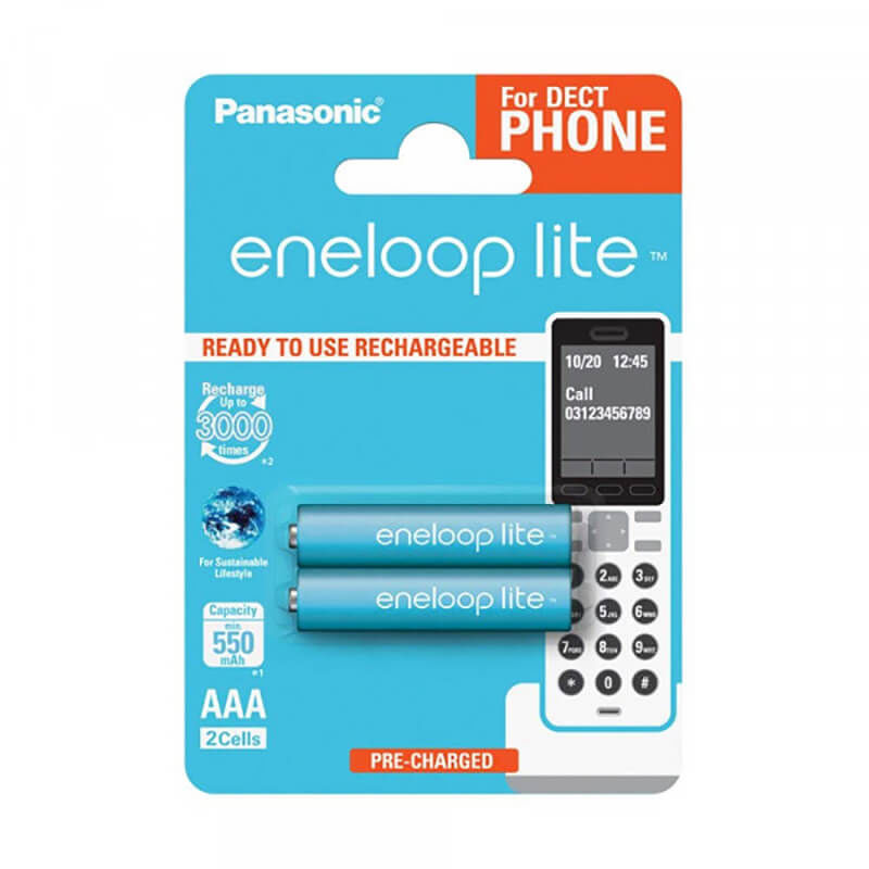 Image of Panasonic Eneloop Lite 2x AAA 550mAh DECT Batterie bei nettoshop.ch