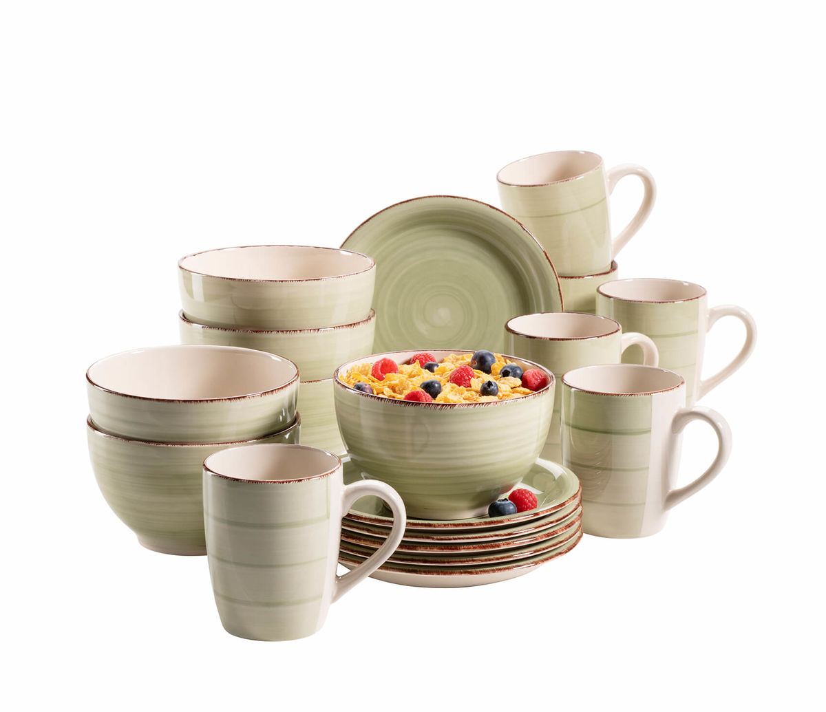 Image of Mäser Lumaca Frühstück-Set 18-tlg. olivgrün bei nettoshop.ch