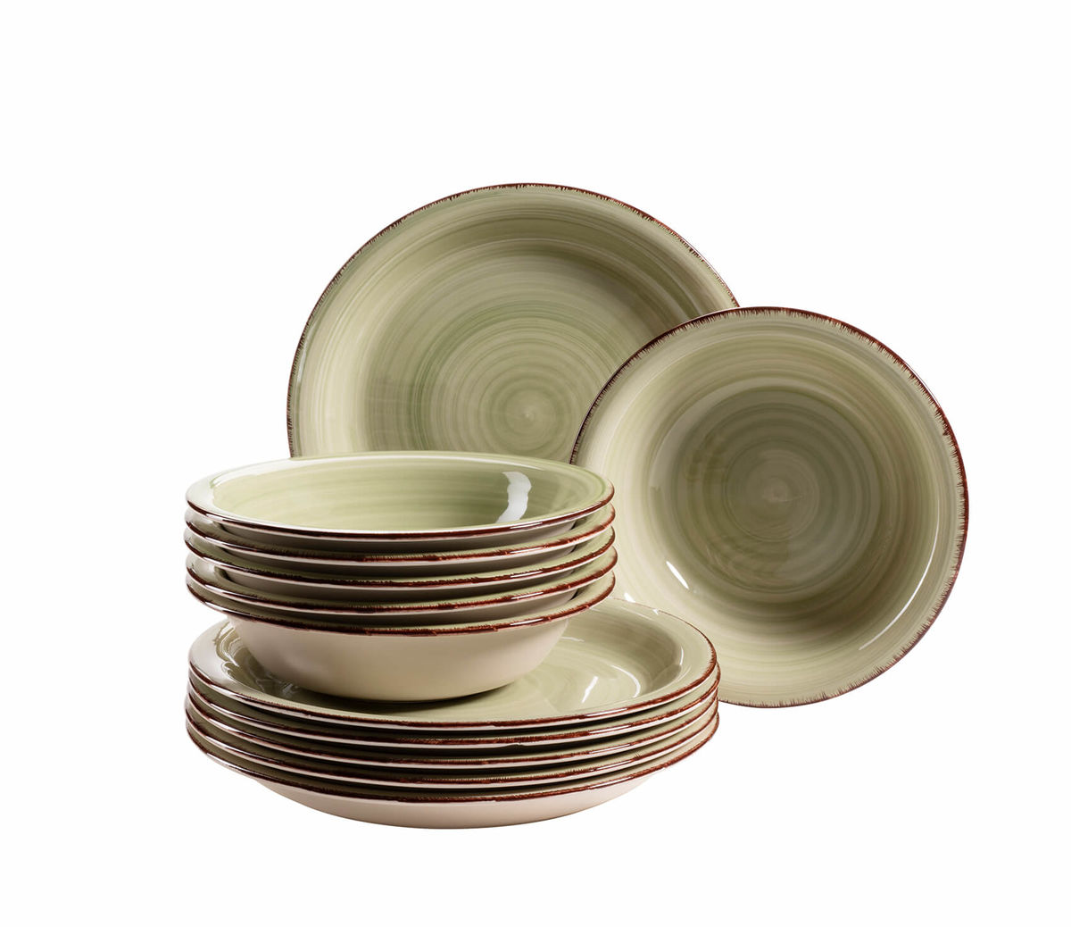 Image of Mäser Lumaca Tafelservice 12-tlg. olivgrün bei nettoshop.ch