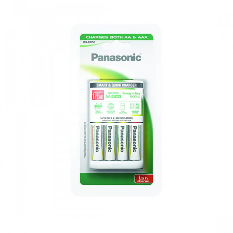 Image of Panasonic Smart & Quick Charger 4x AA/AAA BQ CC55 Batterien bei nettoshop.ch
