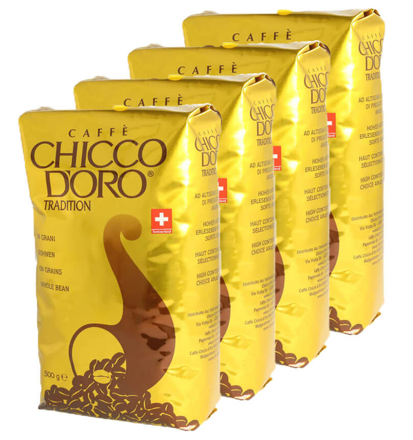 Image of Chicco d'Oro Tradition 500g Kaffee Bohnen 4 er Set bei nettoshop.ch