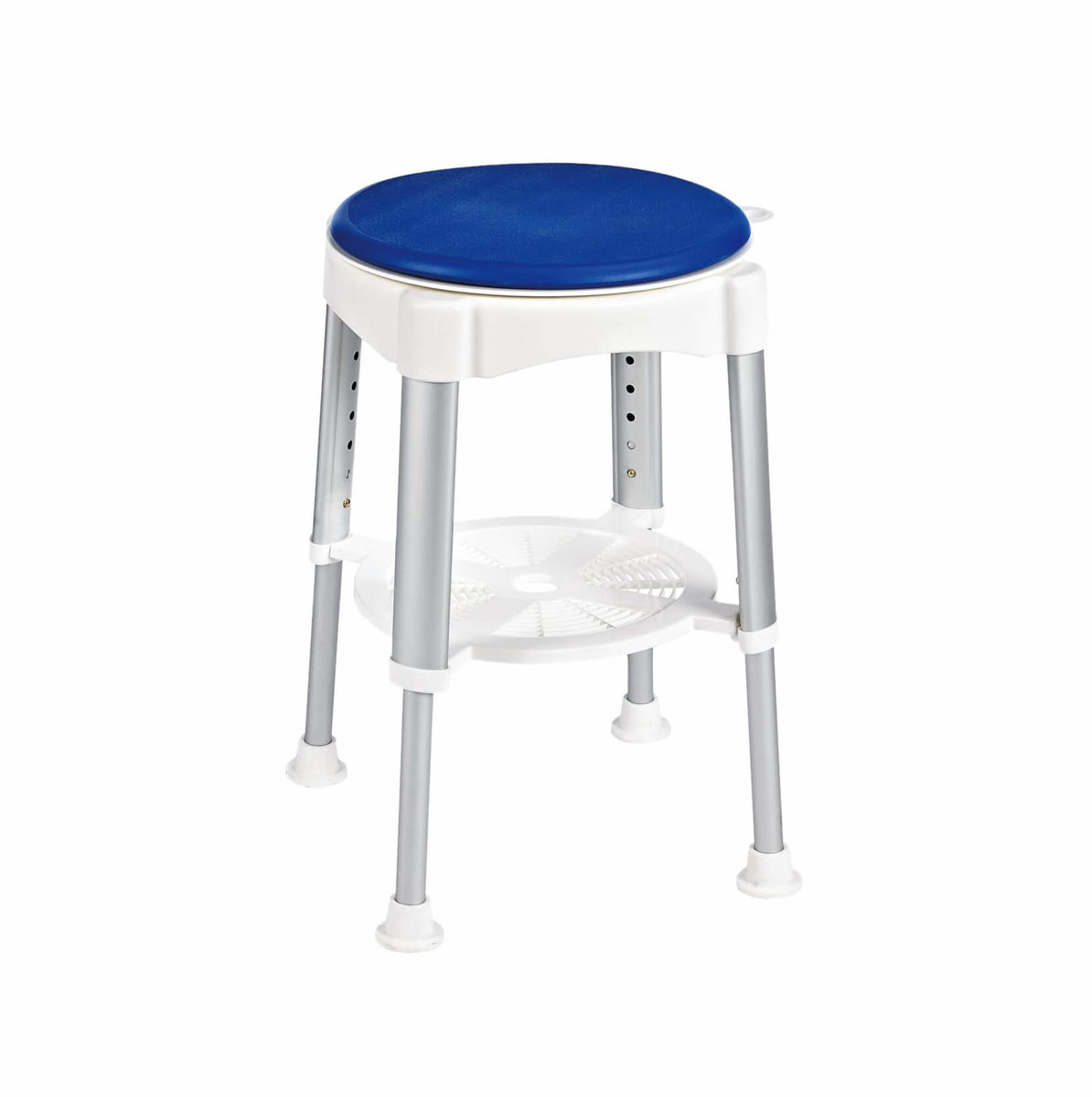 Image of Ridder Bad-Hocker höhenverstellbar mit drehbarer Sitzfläche weiss/blau bei nettoshop.ch