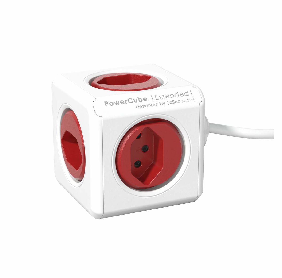 Image of Allocacoc PowerCube Extended USB 1.5m Steckdosenleiste rot bei nettoshop.ch