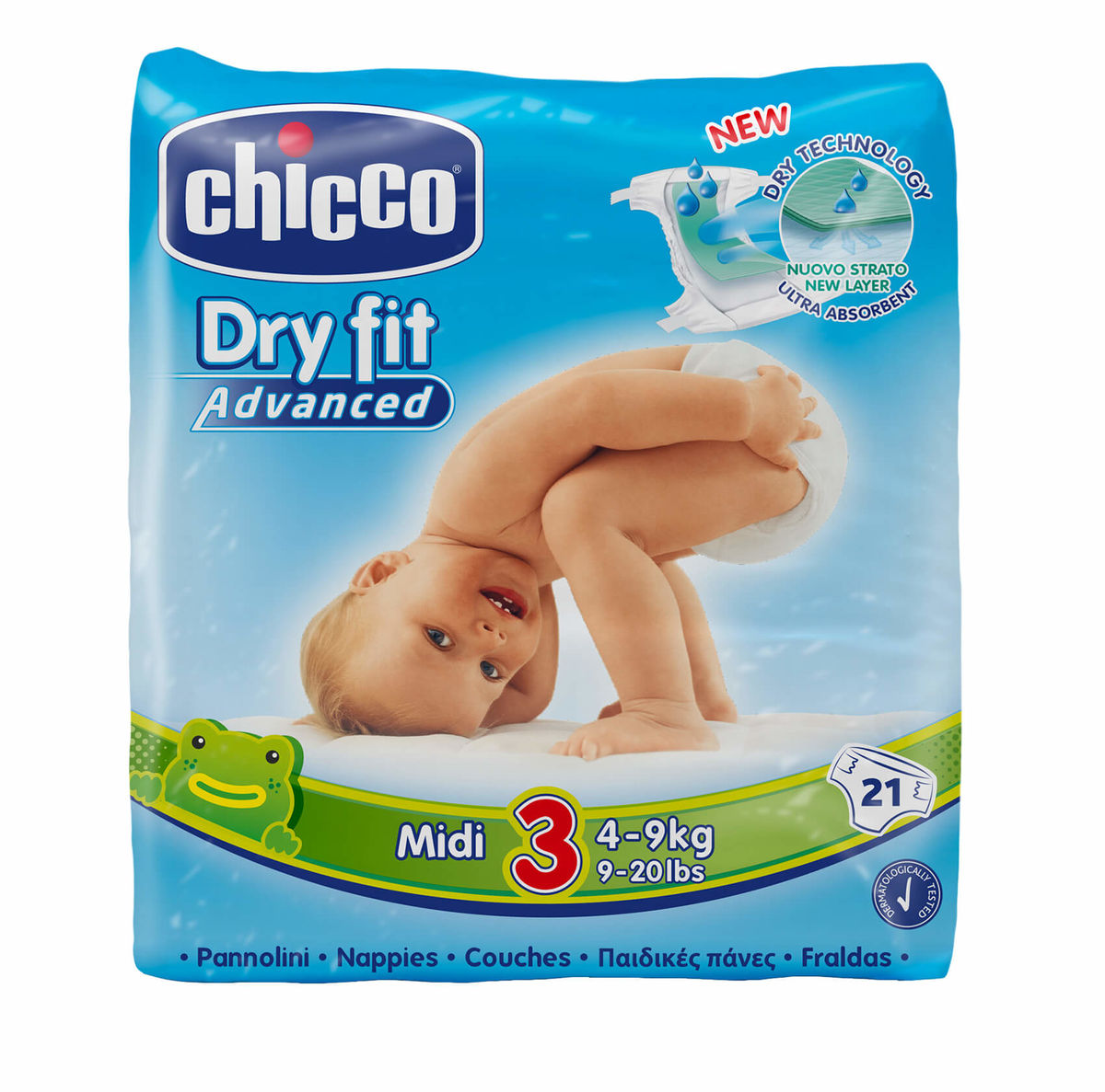 Image of Chicco Dry Fit 3 Midi 4-9 kg Windeln 21 Stk bei nettoshop.ch