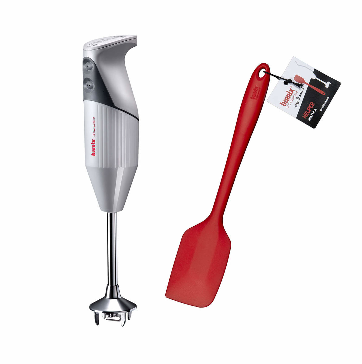 Image of Bamix 180 Deluxe Softgrip Mixer weiss inkl. Spachtel Silikon bei nettoshop.ch