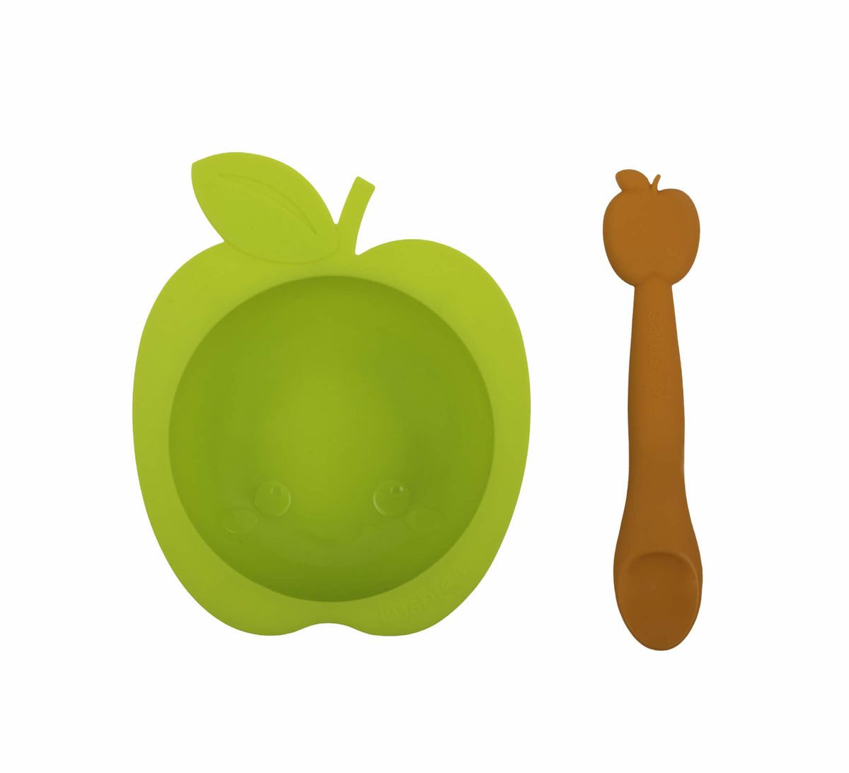 Image of Kushies SiliBowl Silikonschale mit Löffel Apfel grün orange bei nettoshop.ch