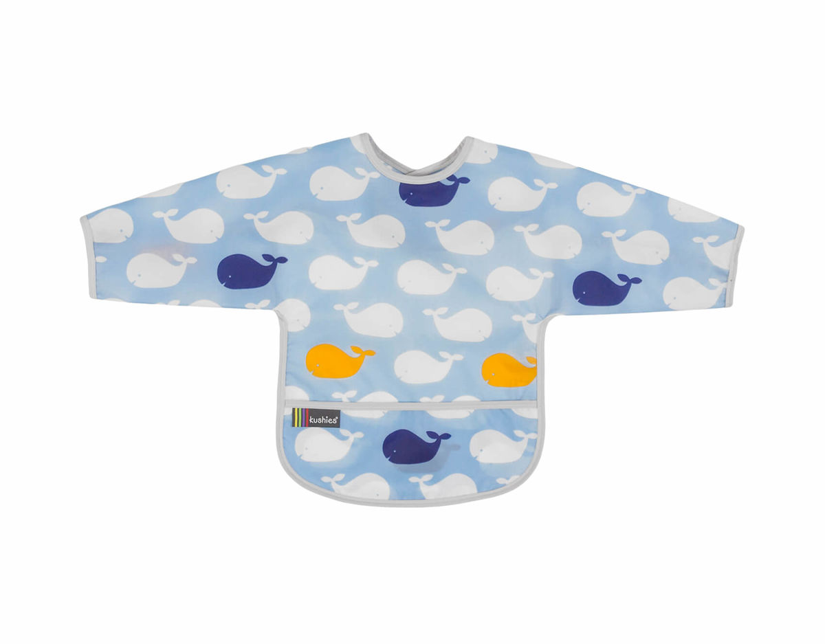 Image of Kushies CleanBib Lätzchen mit Ärmeln 6-12 Monate Wale bei nettoshop.ch