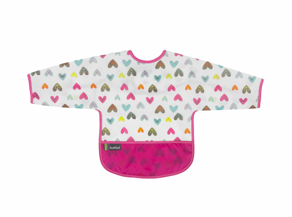 Image of Kushies CleanBib Lätzchen mit Ärmeln 12-24 Monate Herzen bei nettoshop.ch