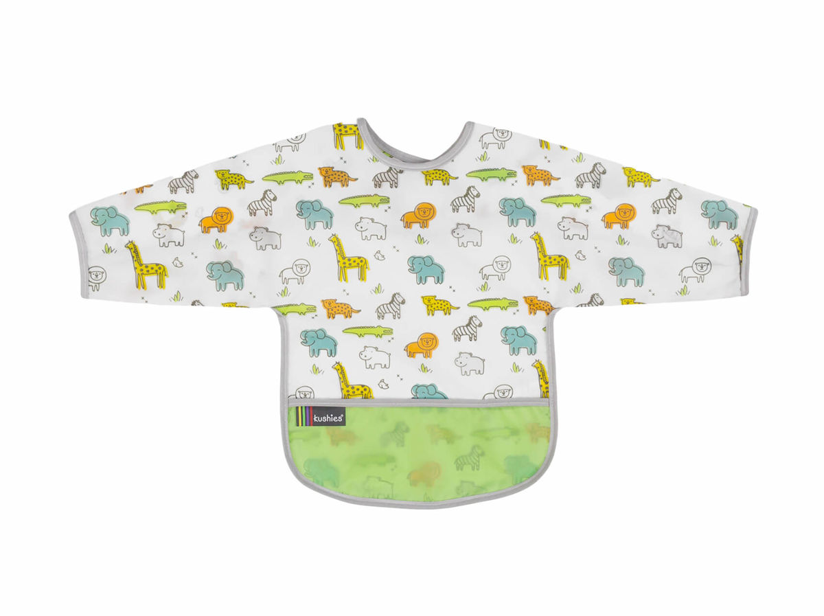 Image of Kushies CleanBib Lätzchen mit Ärmeln 12-24 Monate Safari bei nettoshop.ch