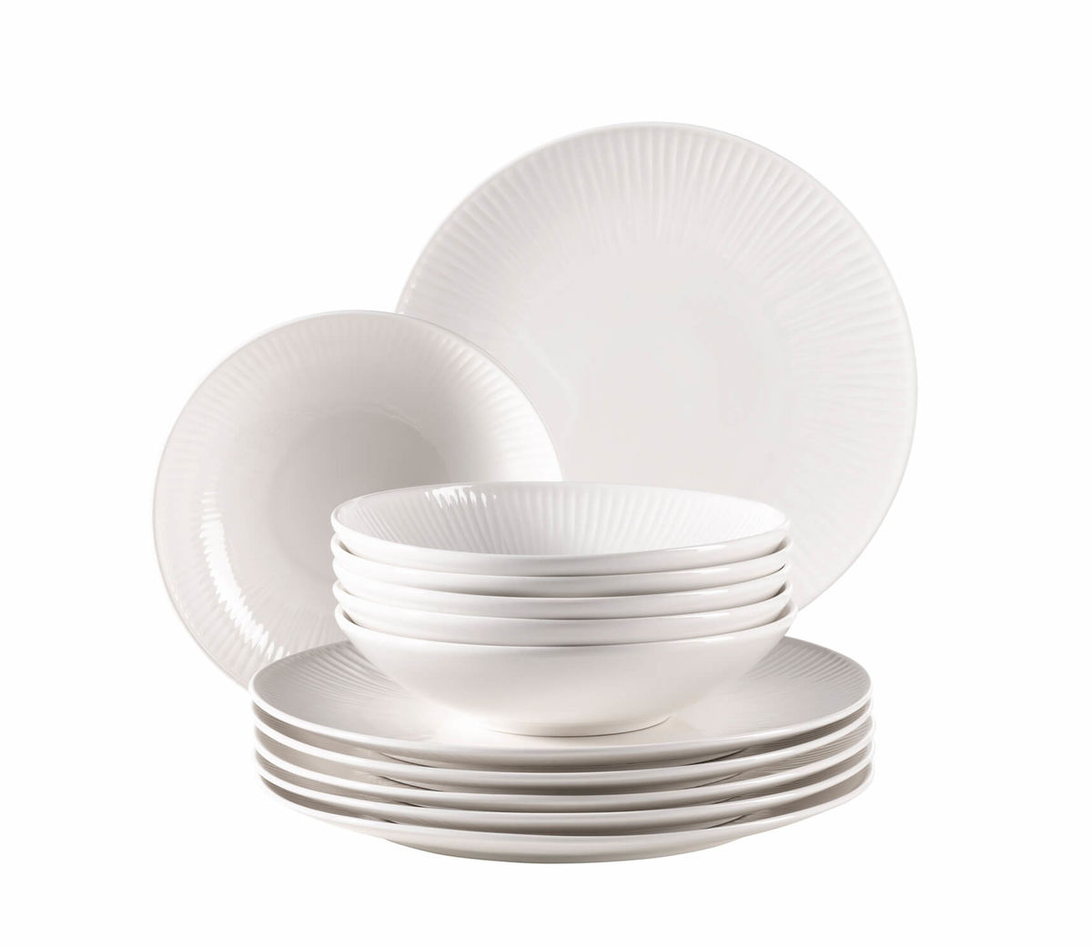 Image of Mäser Dalia Tafelservice 12-teiliges Teller Set weiss bei nettoshop.ch