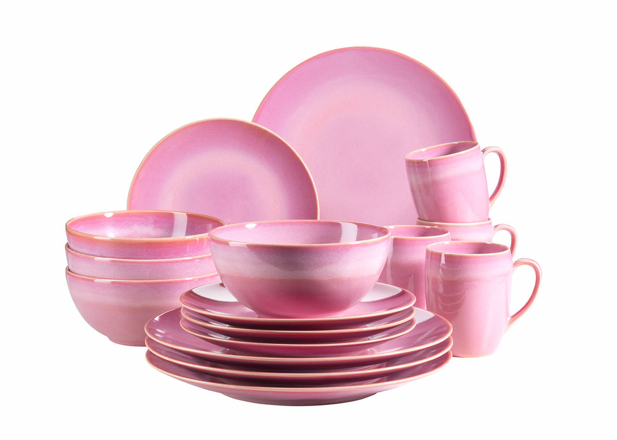Image of Mäser Ossia 16-teiliges Geschirr-Set pink bei nettoshop.ch