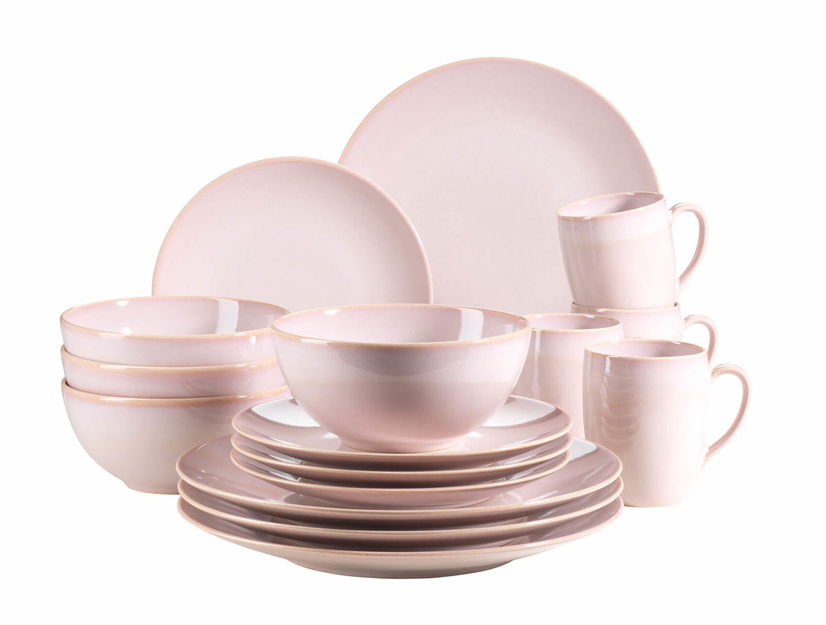 Image of Mäser Ossia 16-teiliges Geschirr-Set rosa bei nettoshop.ch