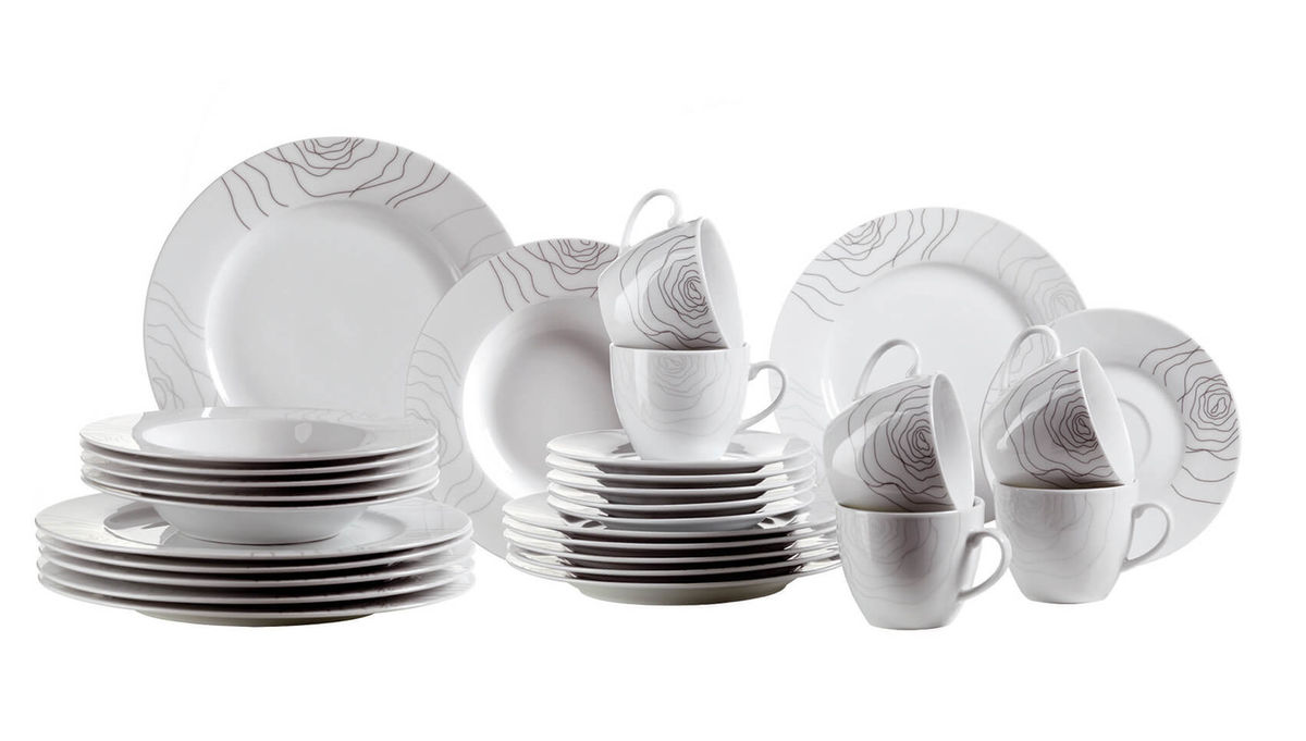 Image of Mäser Elisso 30-teiliges Geschirr-Set weiss bei nettoshop.ch