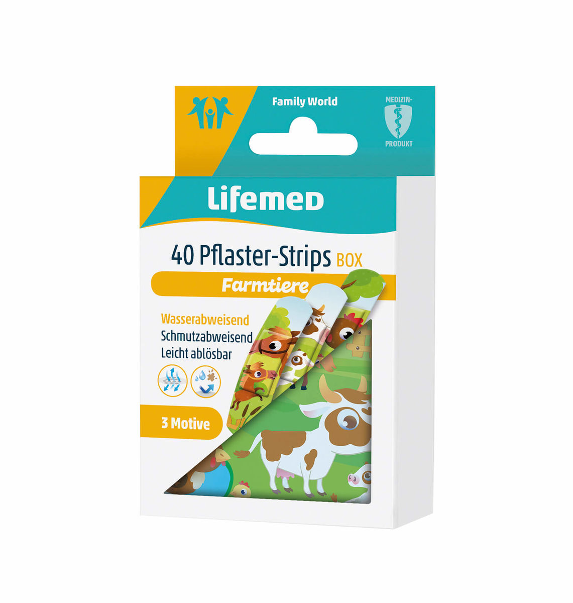 Image of Lifemed 40 Pflaster-Strips Box 6,0 cm x 1,7 cm, Farmtiere bei nettoshop.ch