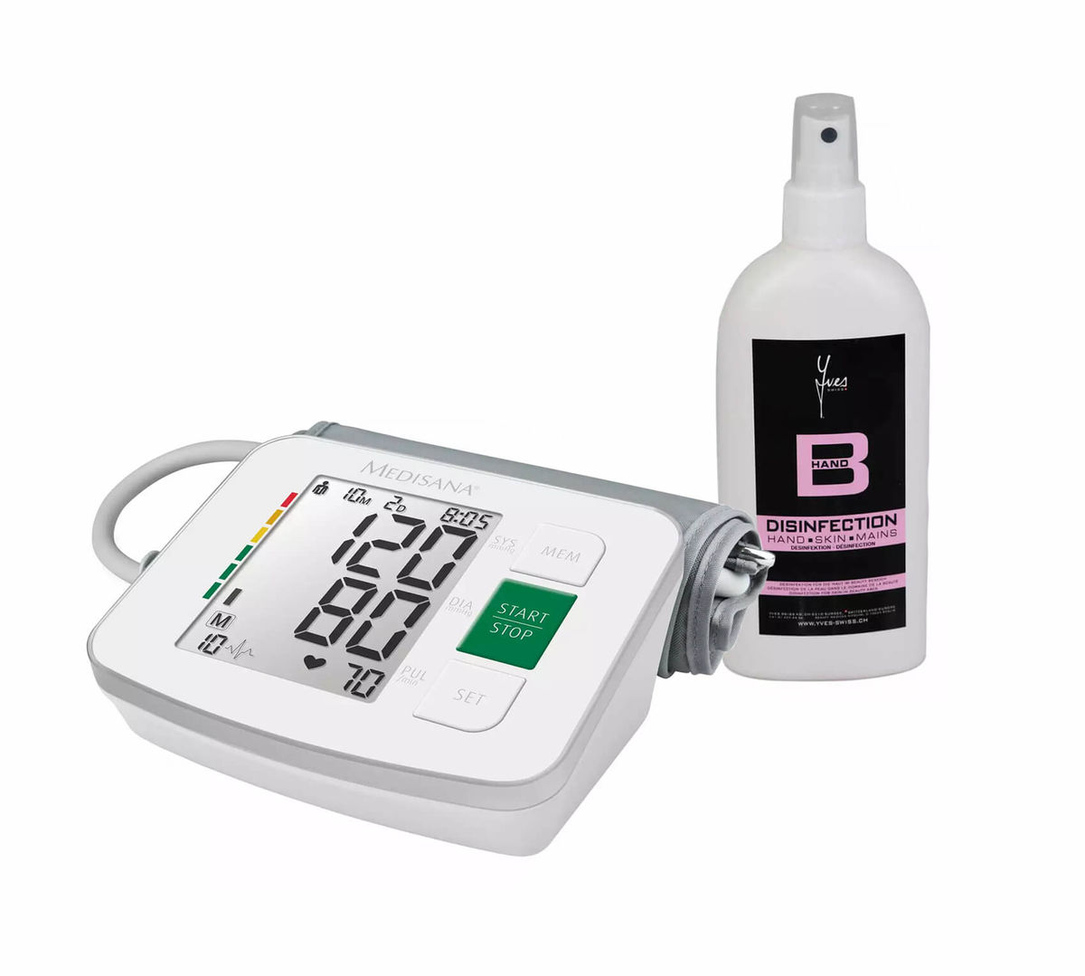Image of Medisana BU 512 Oberarm Blutdruckmessgerät & Desinfektionsmittel 100ml bei nettoshop.ch